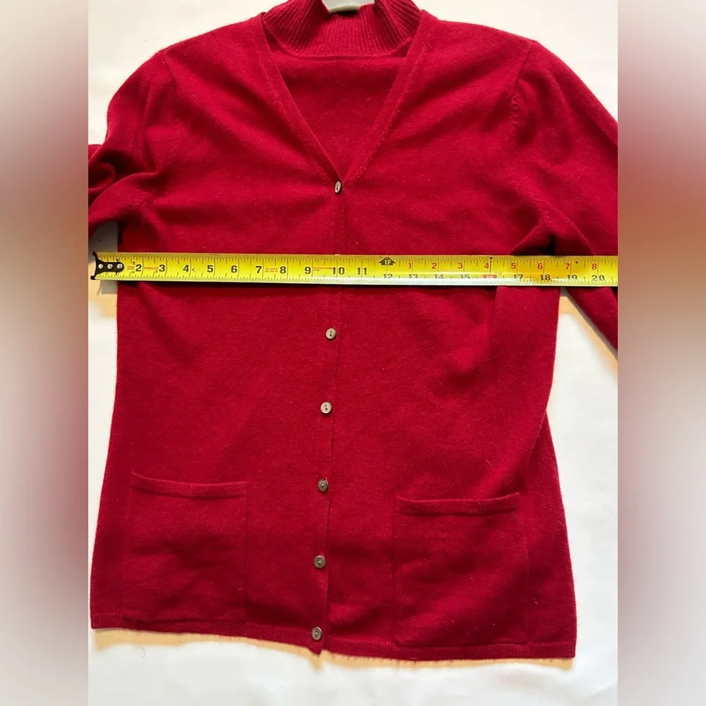 Daniel Bishop 100% Cashmere Red Twin Set size M